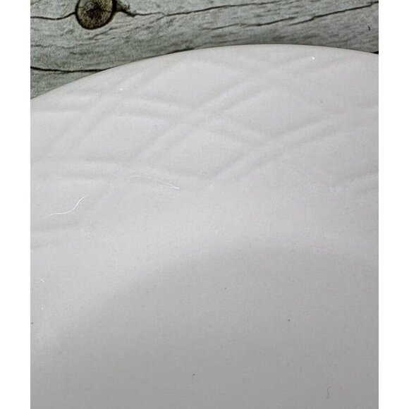 Gibson LEXINGTON White Elements  Embossed Rim Round Ceramic Bread Plates Set 4 - Picture 14 of 16